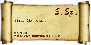 Sisa Szixtusz névjegykártya
